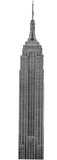 Empire State Building in grayscale, symbolizing the strength and stability of Bancoli's Global Business Account.