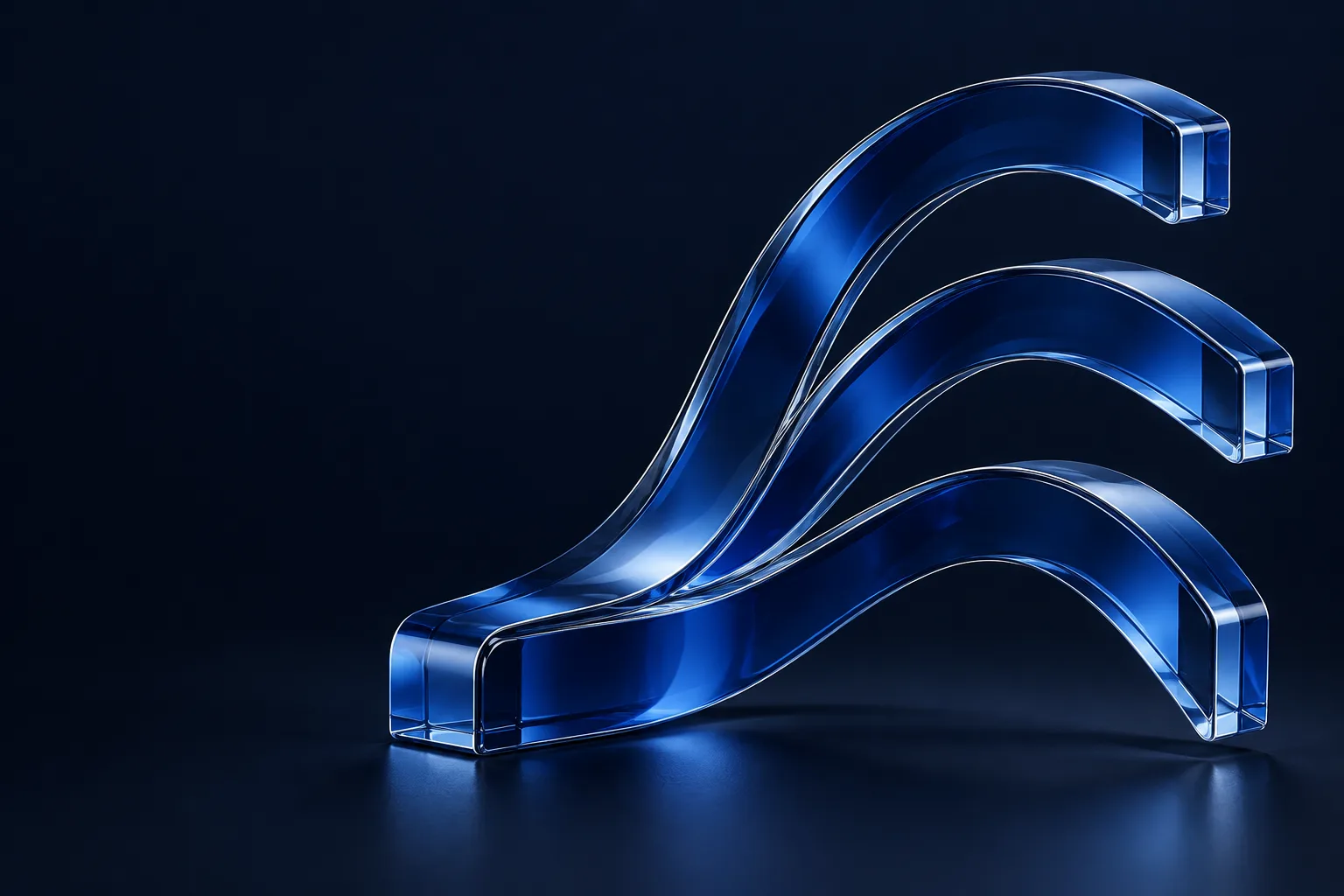 Blue glass pathways fan out from one origin, representing international payments.